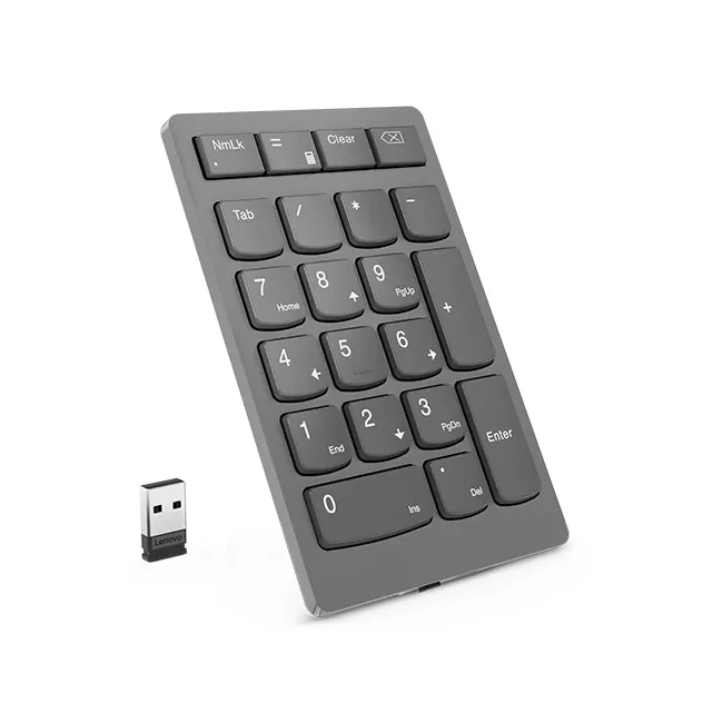 Teclado Numérico Sem Fios Lenovo Go Wireless Numeric Keypad 21 Teclas Bluetooth/USB/RF 2.4 GHz Cinzento - Imagem 2