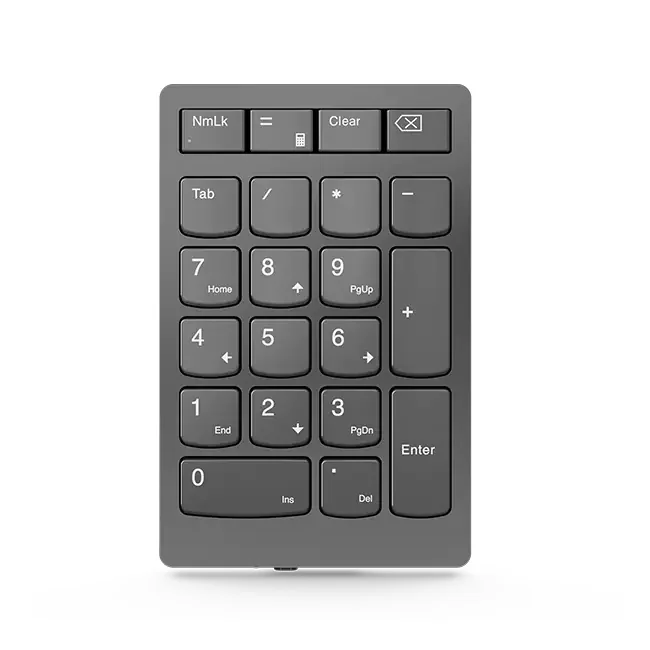 Teclado Numérico Sem Fios Lenovo Go Wireless Numeric Keypad 21 Teclas Bluetooth/USB/RF 2.4 GHz Cinzento