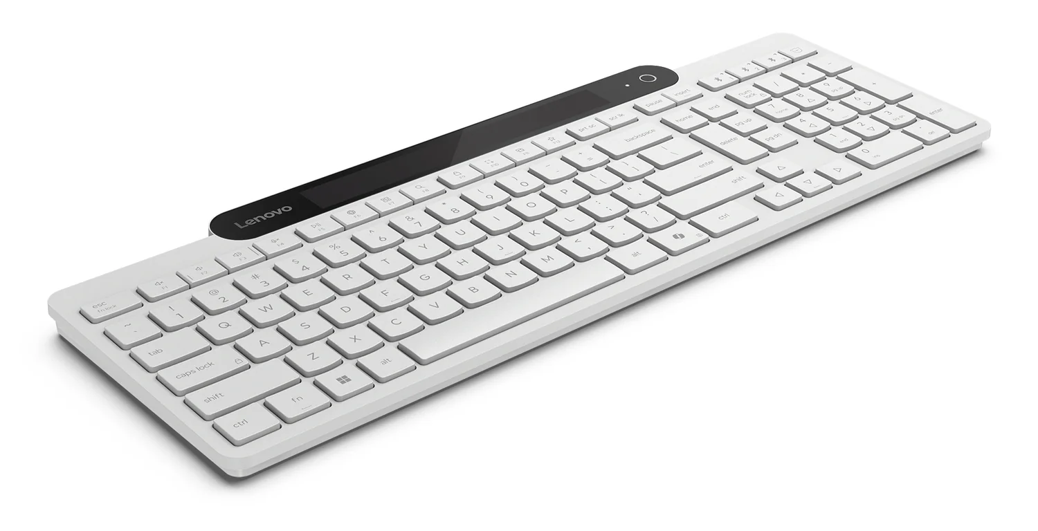 Teclado Bluetooth Lenovo 800 auto-carregável energia solar tamanho completo layout PT - Branco - Imagem 6