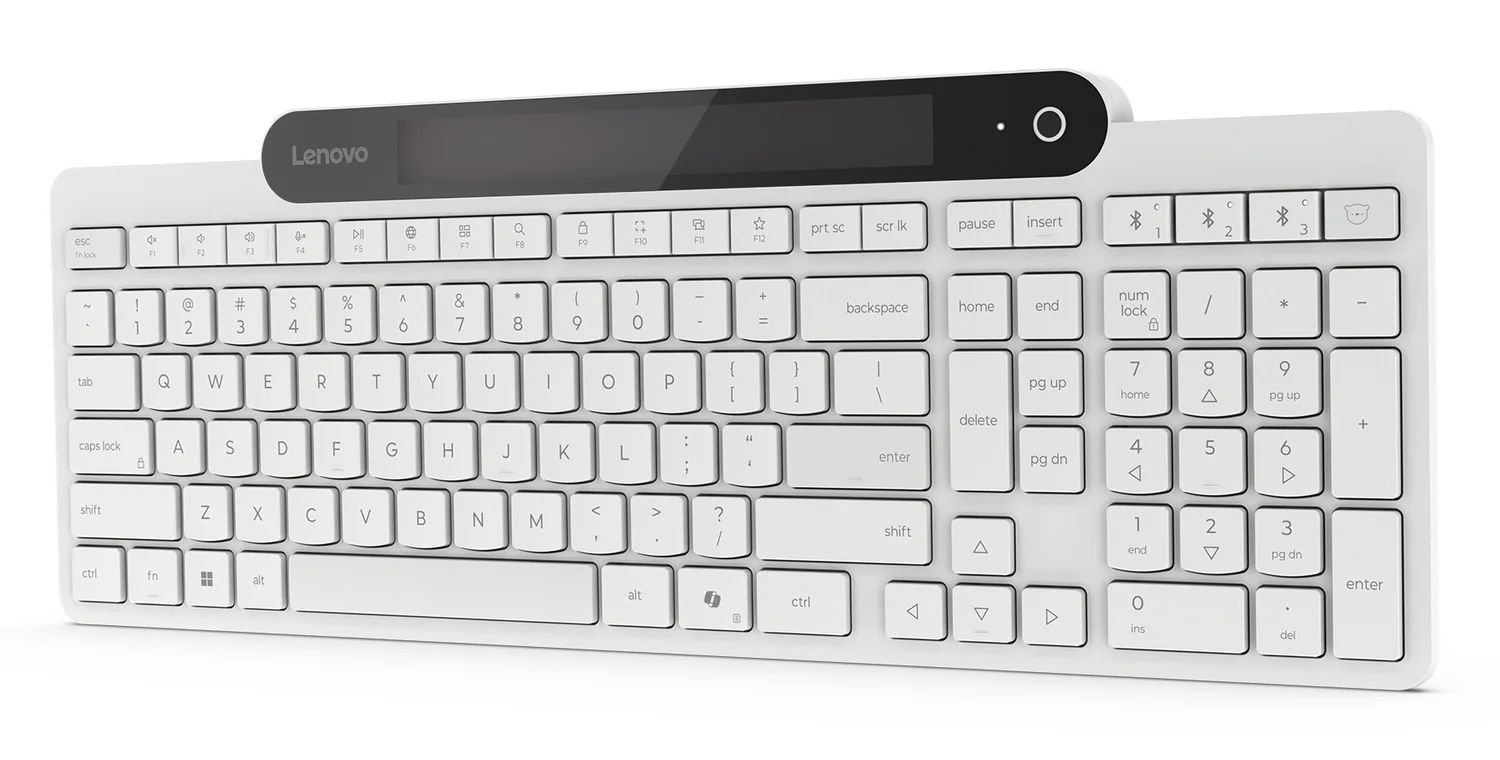 Teclado Bluetooth Lenovo 800 auto-carregável energia solar tamanho completo layout PT - Branco - Imagem 2
