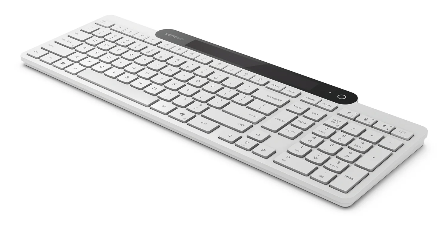 Teclado Bluetooth Lenovo 800 auto-carregável energia solar tamanho completo layout PT - Branco - Imagem 4