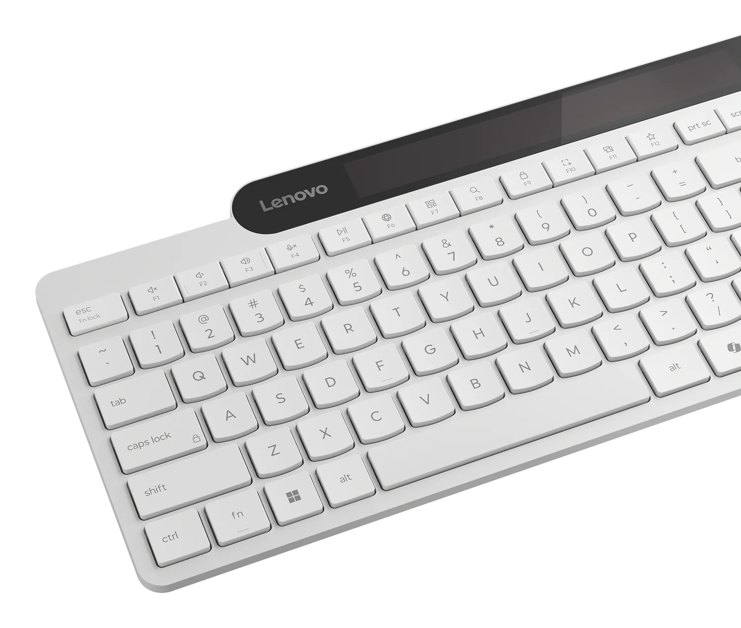 Teclado Bluetooth Lenovo 800 auto-carregável energia solar tamanho completo layout PT - Branco - Imagem 5