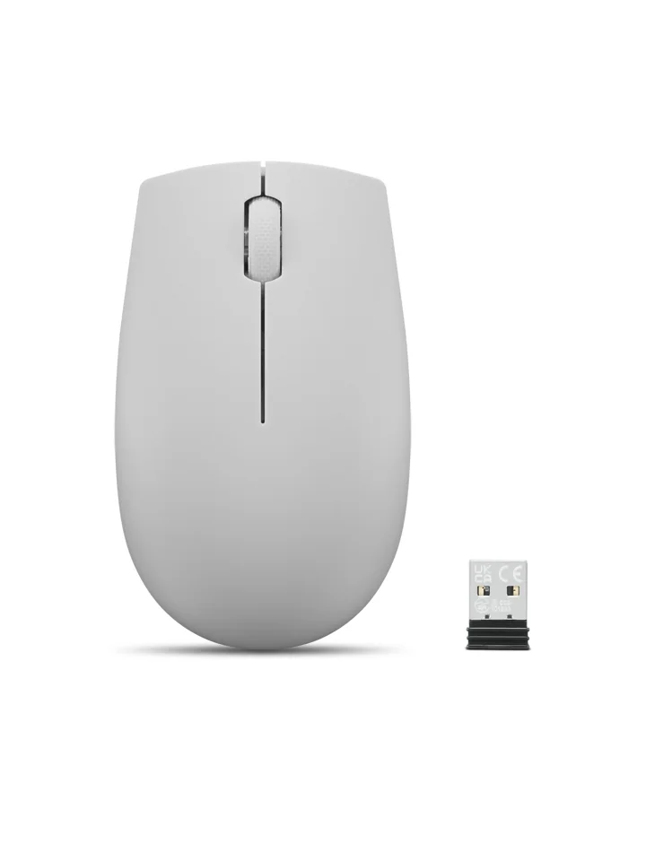 Rato sem fios compacto Lenovo 300 Wireless 1000 DPI ambidestro (Arctic Grey)