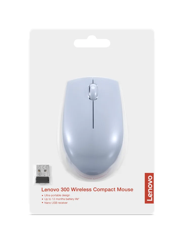 Rato Sem Fios Lenovo 300 Compact RF Wireless Azul, 1000 DPI, Ambidestro, Nano Recetor - Imagem 6