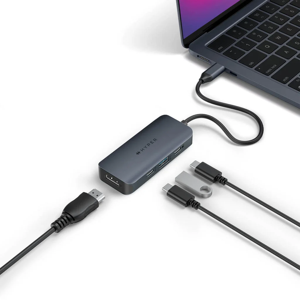 Hub USB-C Hyper HyperDrive EcoSmart Gen.2 4 em 1 HDMI 4K 100W PD USB 3.2 Azul - Imagem 2