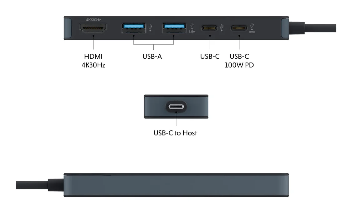 Dock USB-C 5 Portas Targus HyperDrive Flex HD4101BKGL Preto - Imagem 7