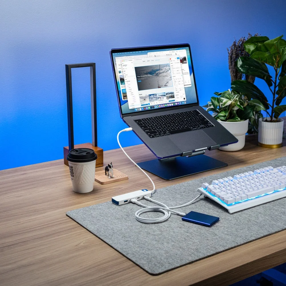 Hub USB-C Targus HyperDrive Flex 4 portas combo com fios branco - Imagem 2