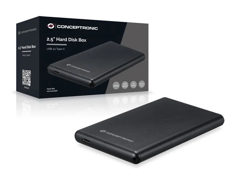 Caixa Externa Disco 2.5" Conceptronic HDE02B USB-C 3.1 SATA Preta - Imagem 4
