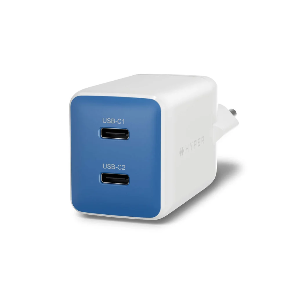 Carregador Targus HyperJuice Flex 45W GaN 2x USB-C 2x USB 2.0 Azul