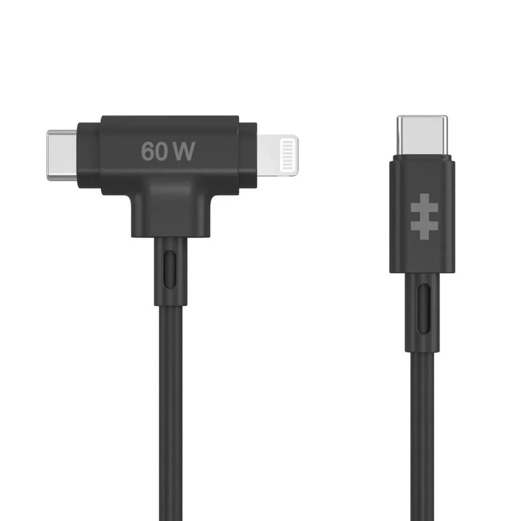Cabo USB-C Targus HyperJuice Silicone 60W USB-C para USB-C e Lightning Híbrido - Imagem 1