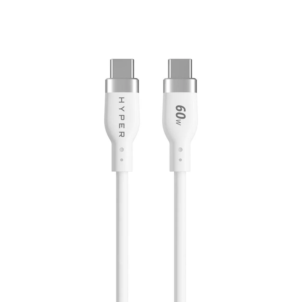 Cabo de Carregamento Targus 1.5m Silicone USB-C para USB-C 60W Branco