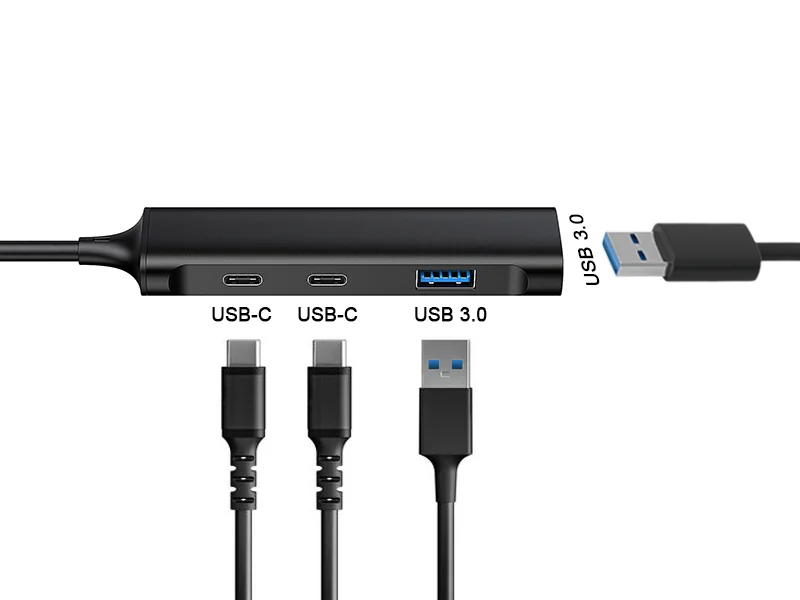 Hub USB-C 4 Portas Conceptronic HUBBIES12B 2x USB-C + 2x USB-A 5 Gbps Alumínio Preto - Imagem 8