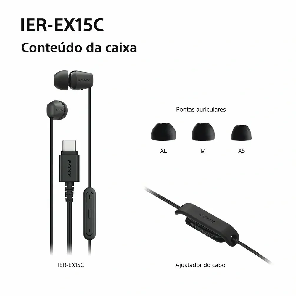 Auriculares com Fio Sony IER-EX15C USB-C Intra-auriculares Pretos - Imagem 9