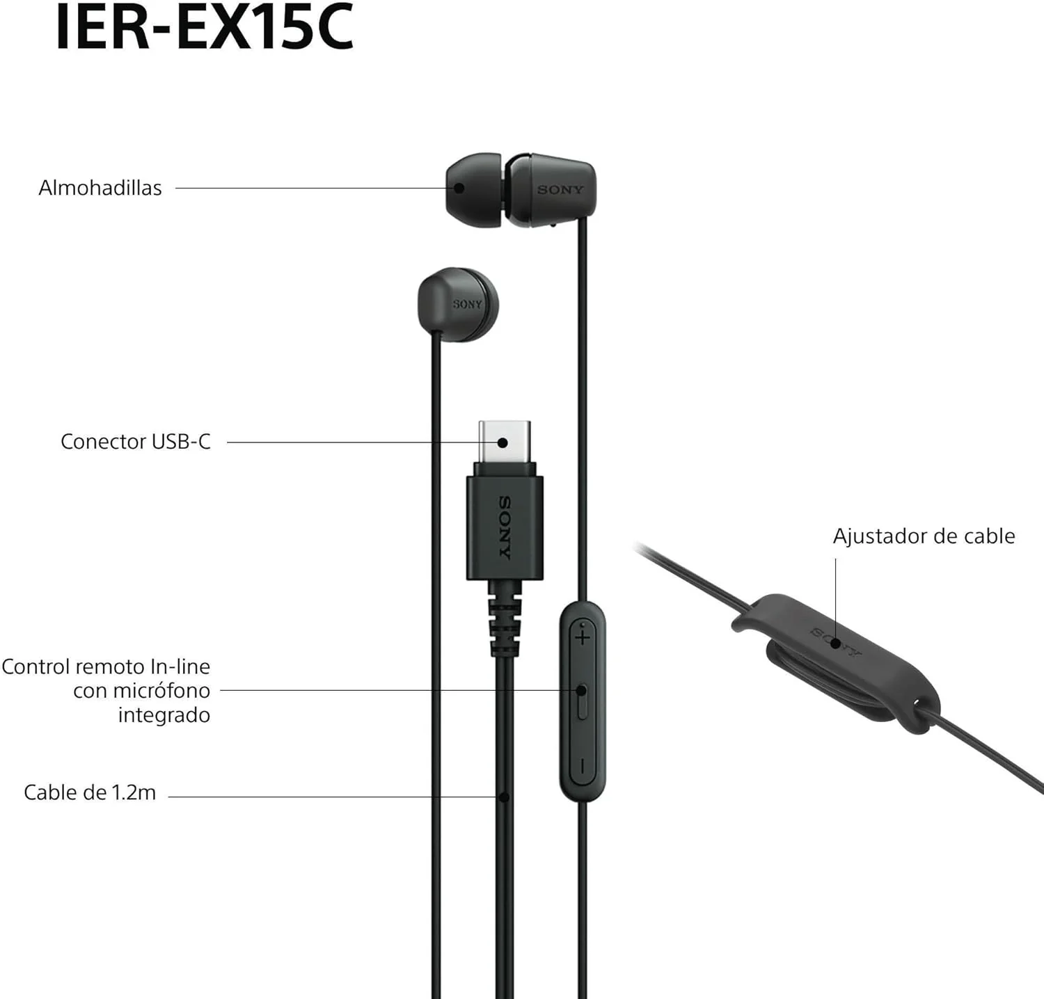 Auriculares com Fio Sony IER-EX15C USB-C Intra-auriculares Azuis - Imagem 8