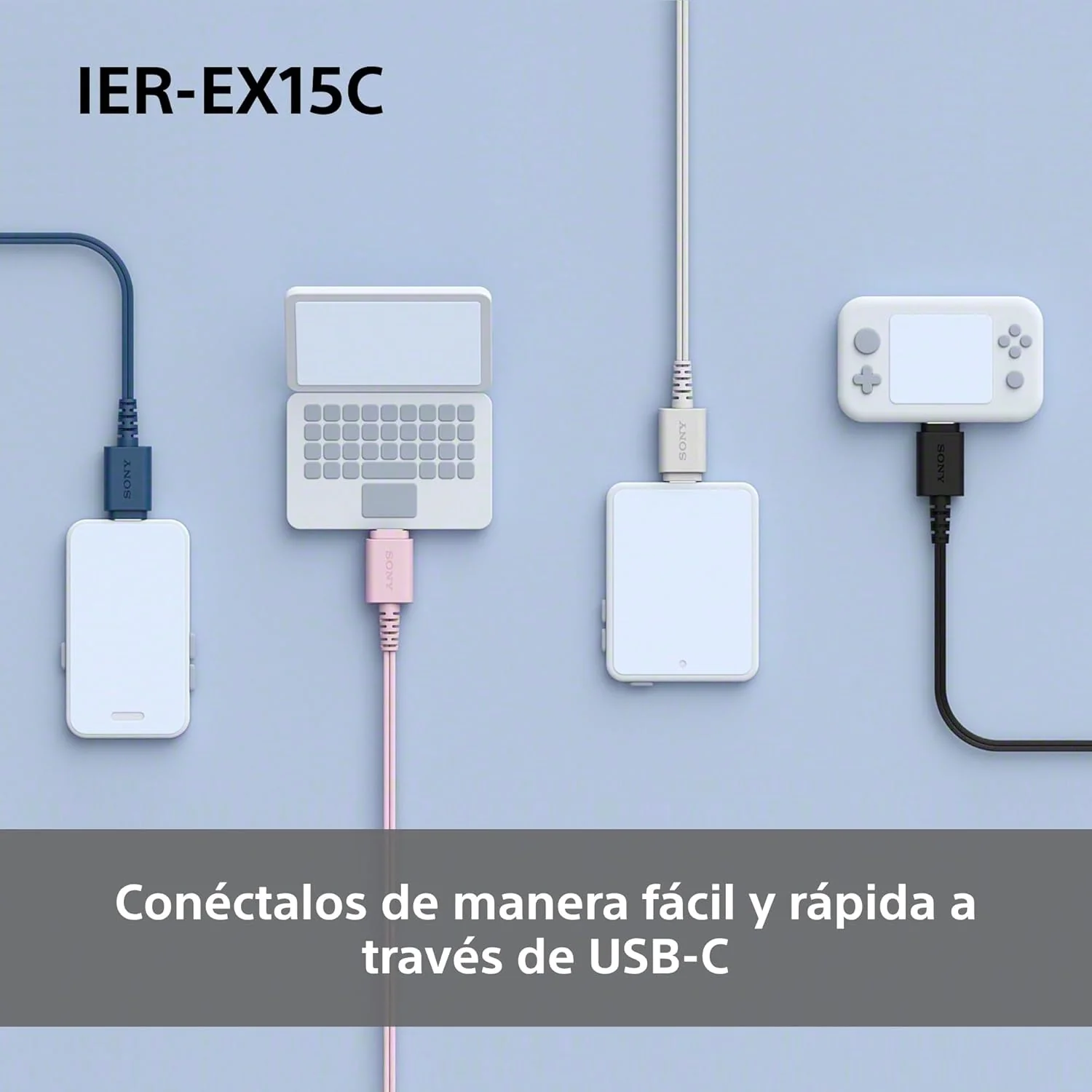 Auriculares com Fio Sony IER-EX15C USB-C Intra-auriculares Brancos - Imagem 3