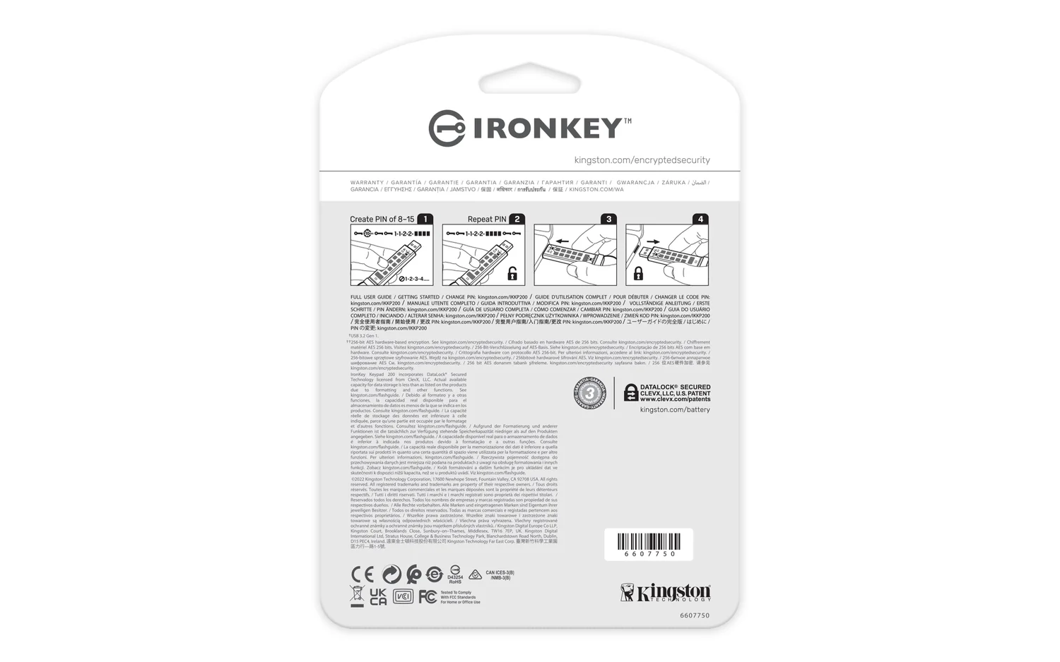 Pen USB Encriptada Kingston IronKey Keypad 200 128GB USB 3.2 Gen 1 FIPS 140-3 AES-256 Azul - Imagem 4