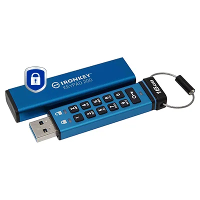 Pen USB Encriptada Kingston IronKey Keypad 200 16GB AES-256 FIPS 140-3 IP68 - Imagem 2