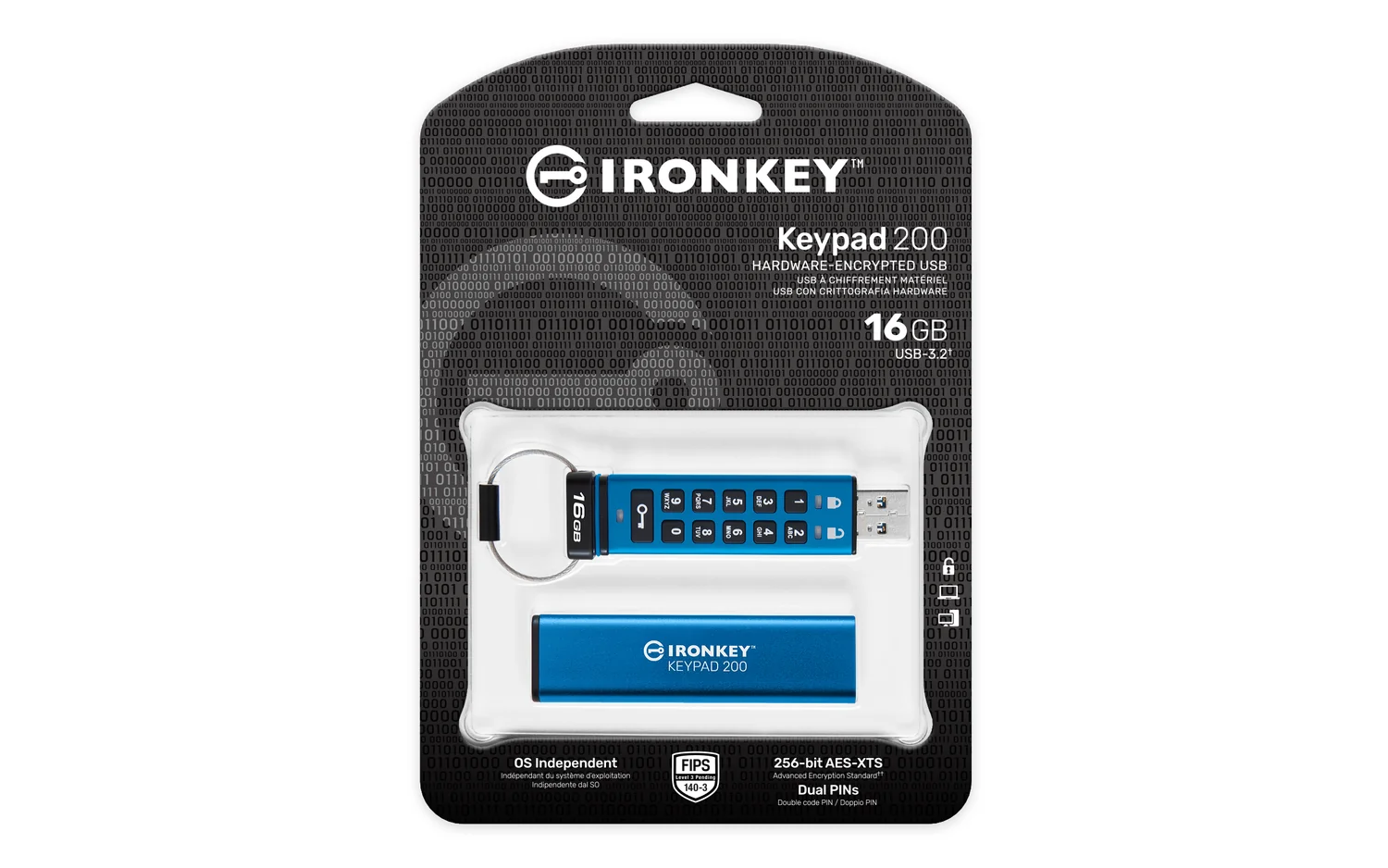 Pen USB Encriptada Kingston IronKey Keypad 200 16GB AES-256 FIPS 140-3 IP68 - Imagem 3
