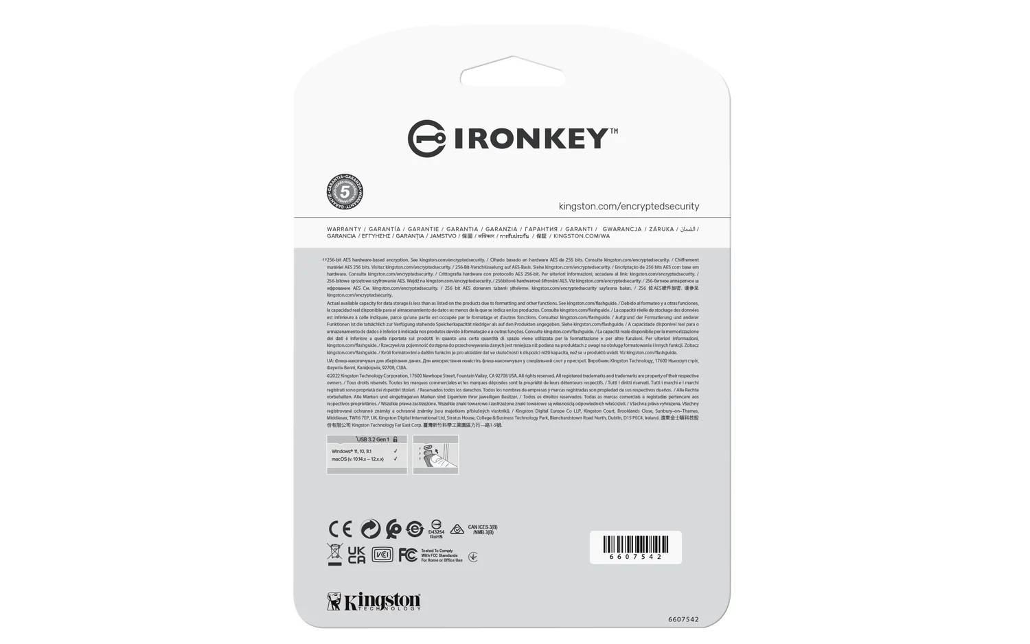 Pen USB Kingston IronKey Vault Privacy 50C 64GB USB-C AES-256 FIPS 197 - Imagem 4