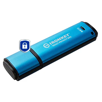 Pen USB Kingston IronKey Vault Privacy 50C 64GB USB-C AES-256 FIPS 197 - Imagem 2
