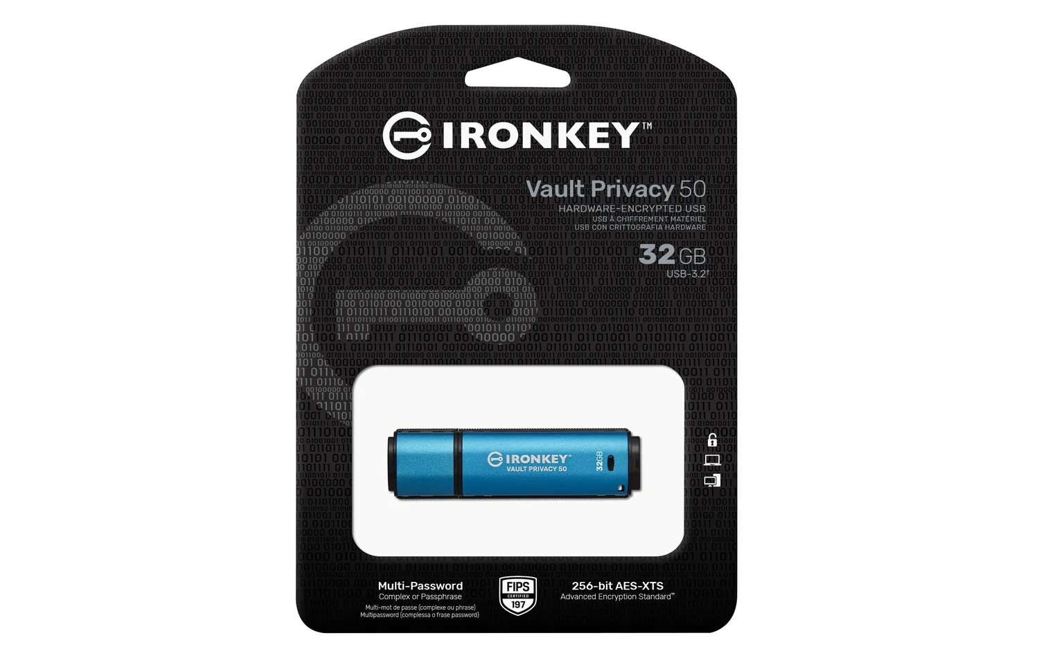 Pen USB 32GB Kingston IronKey Vault Privacy 50 AES-256 Encriptada FIPS 197 - Imagem 3