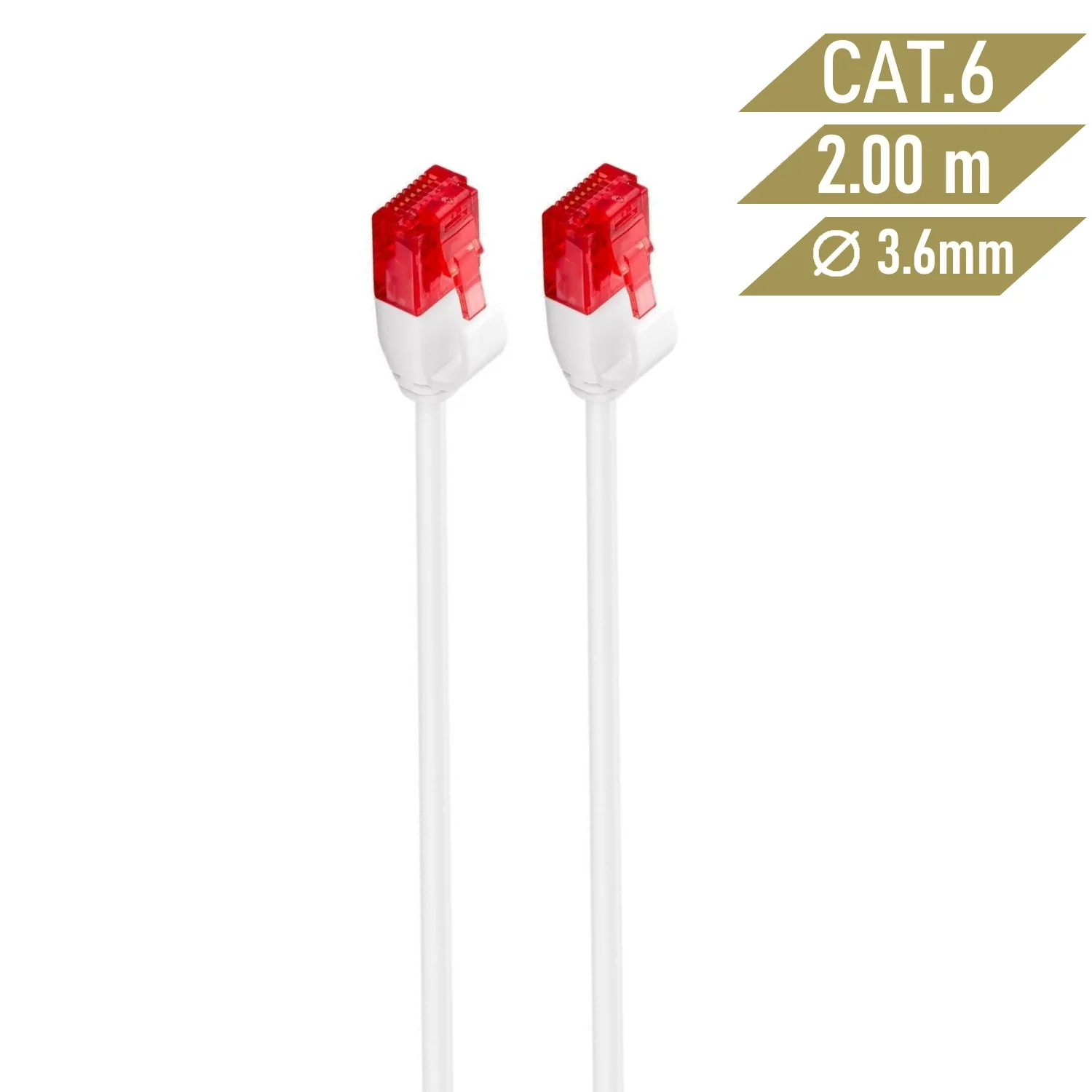 Cabo de rede Cat6 U/UTP Slim 2m branco Ewent IM1039 RJ45 - Imagem 2
