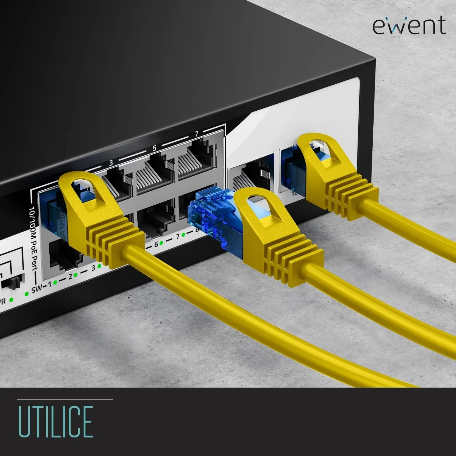 Cabo de Rede EWENT Cat5e U/UTP 0.5m RJ-45 Amarelo - Imagem 6
