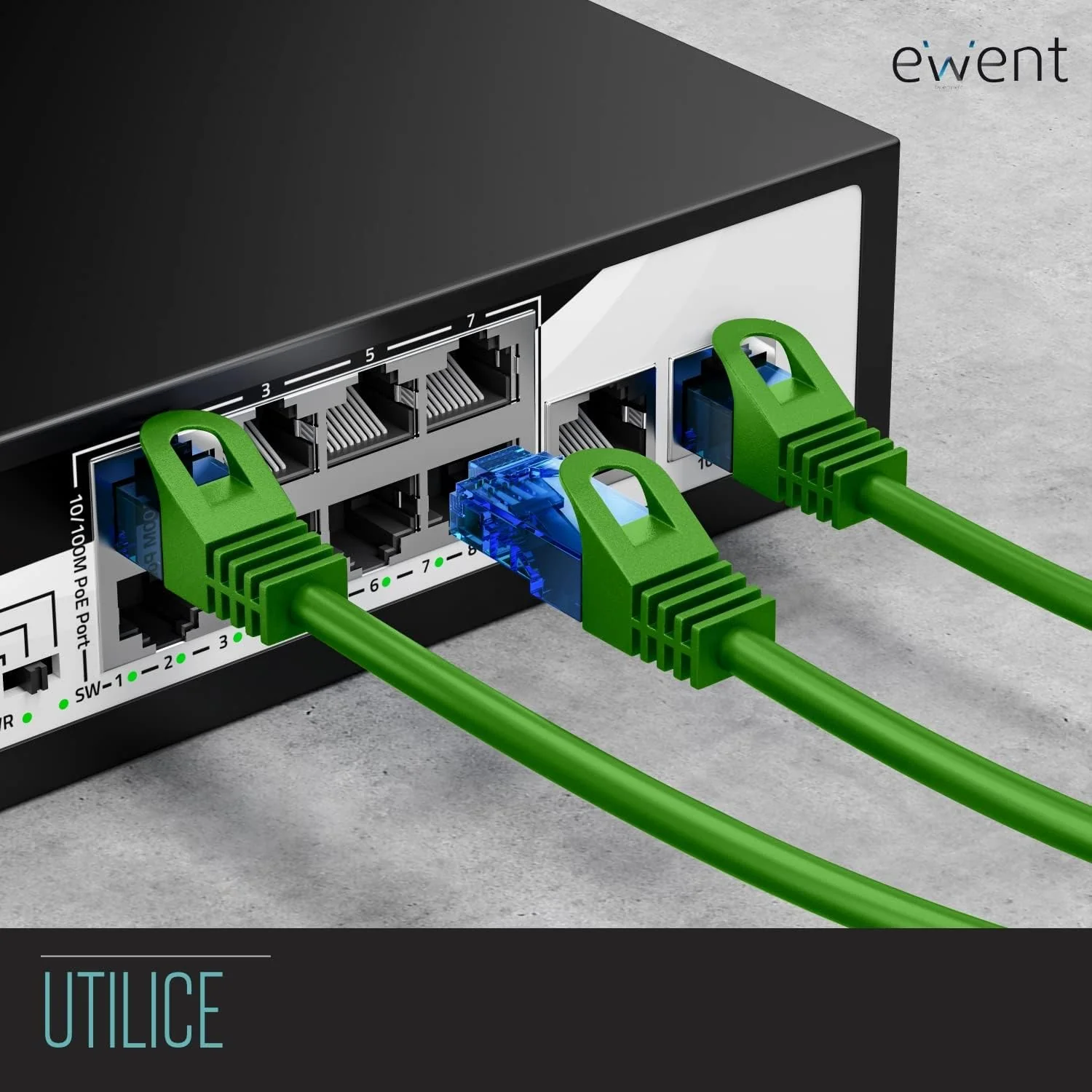 Cabo de Rede Ewent Cat5e U/UTP 0.5m RJ-45 AWG 26/7 Verde - Imagem 6