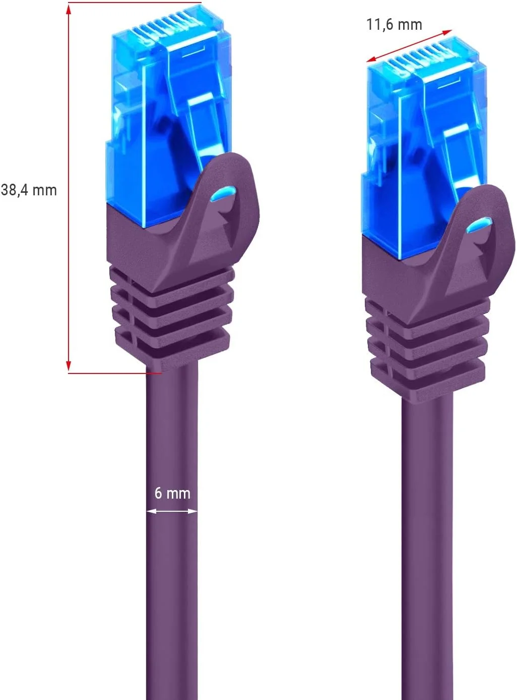 Cabo de Rede Ewent Cat5e U/UTP 0.5m RJ-45 Roxo - Imagem 4