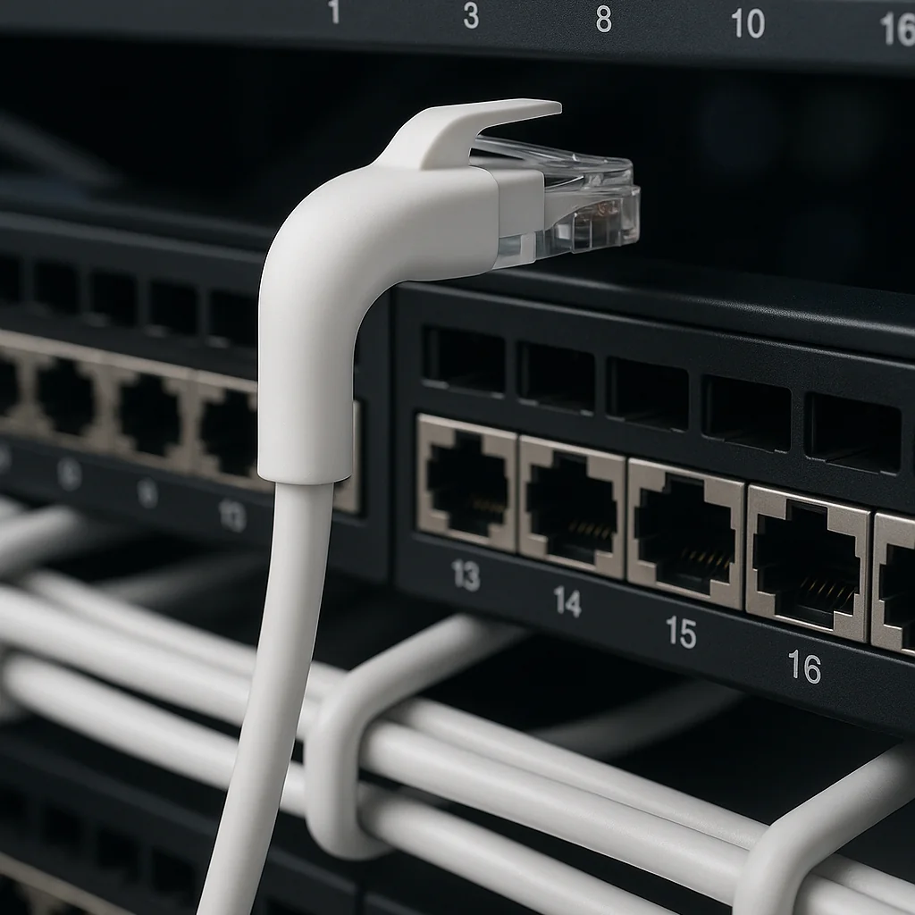 Cabo de rede patch Cat6a U/UTP slim 0,5m branco Ewent IM1301 RJ45 - Imagem 3