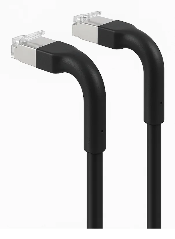 Cabo de rede patch Cat6a U/UTP slim 0,2m preto Ewent IM1315 RJ45 - Imagem 1