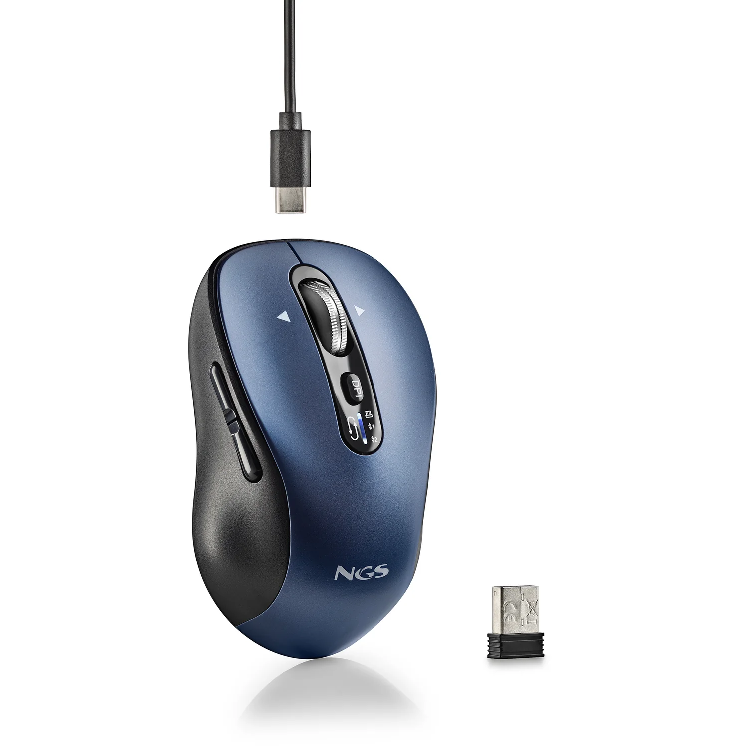 Rato Sem Fios NGS Infinity-RB Multimodo Recarregável Bluetooth 5.1 + RF 3200 DPI - Imagem 5