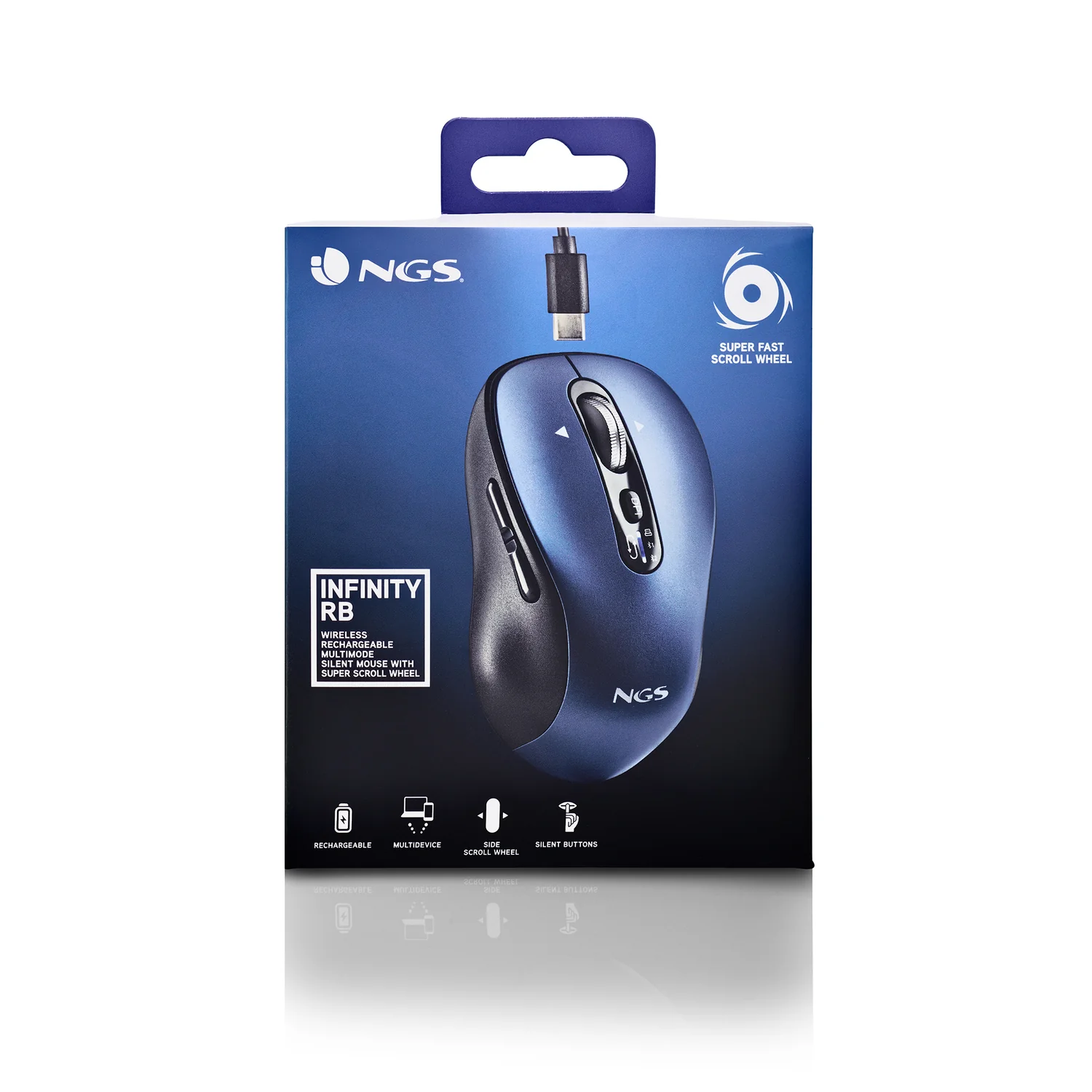 Rato Sem Fios NGS Infinity-RB Multimodo Recarregável Bluetooth 5.1 + RF 3200 DPI - Imagem 8