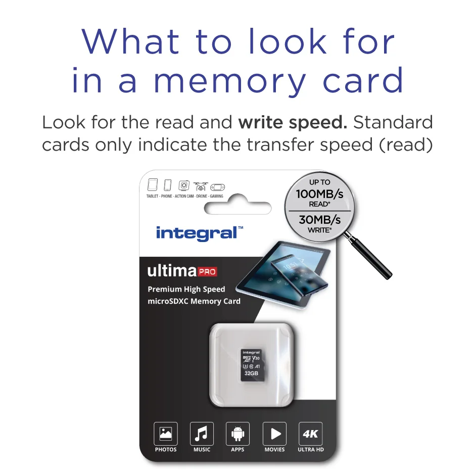 Cartão de memória Integral microSDHC 32GB UHS-I U3 V30 Classe 10 com adaptador SD - Imagem 4