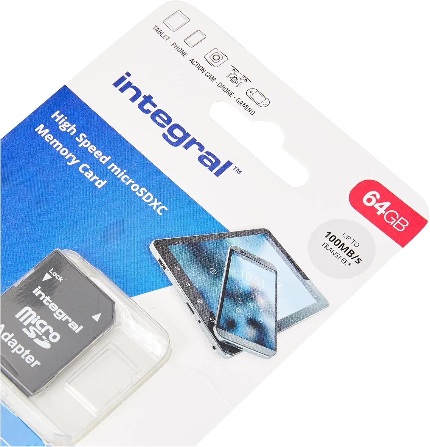 Cartão Memória Integral MicroSDXC 64GB UHS-I Classe 10 V10 100MB/s - Imagem 2