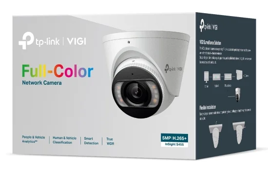 Câmara IP Turret TP-Link VIGI InSight S455 5MP Full-Color 2.8mm IP67 Exterior Branco - Imagem 5
