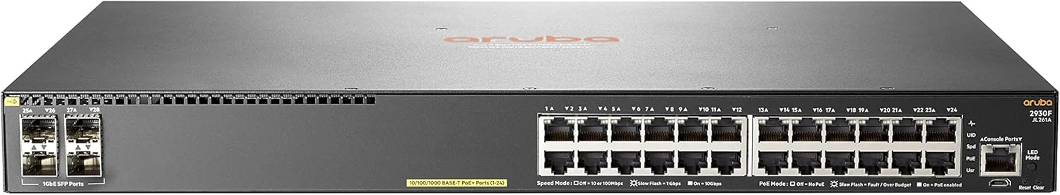 Switch gerido HPE Aruba 2930F 24G PoE+ com 4 portas SFP uplink - Imagem 2