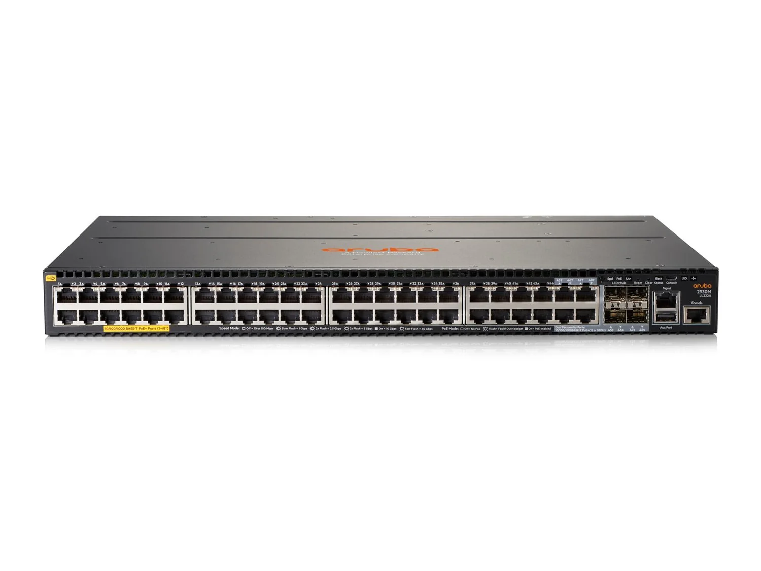Switch de rede HPE Aruba 2930M 48G PoE+ 1-slot gestão L3 empresarial - Imagem 1