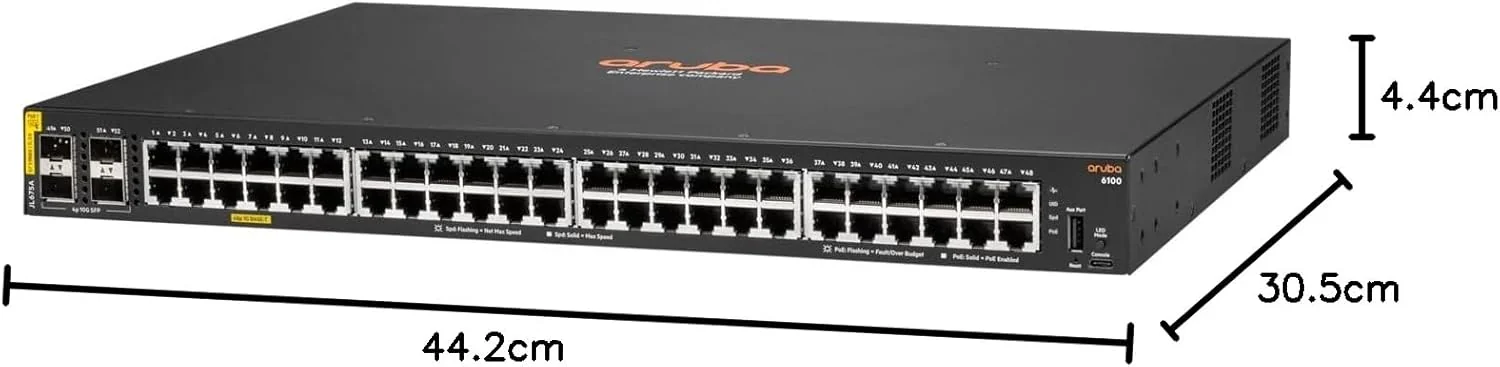 Switch HPE Aruba CX 6100 48G PoE Class-4 4 SFP+ 370W - Imagem 2