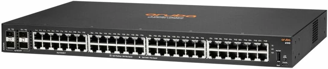 Switch HPE Aruba CX 6100 48G 4SFP+ 48 Portas Gigabit Gerível - Imagem 2