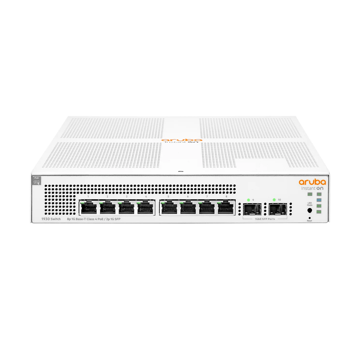 Switch de rede HPE Aruba Instant On 1930 8 portas Gigabit PoE+ 124W com 2 SFP