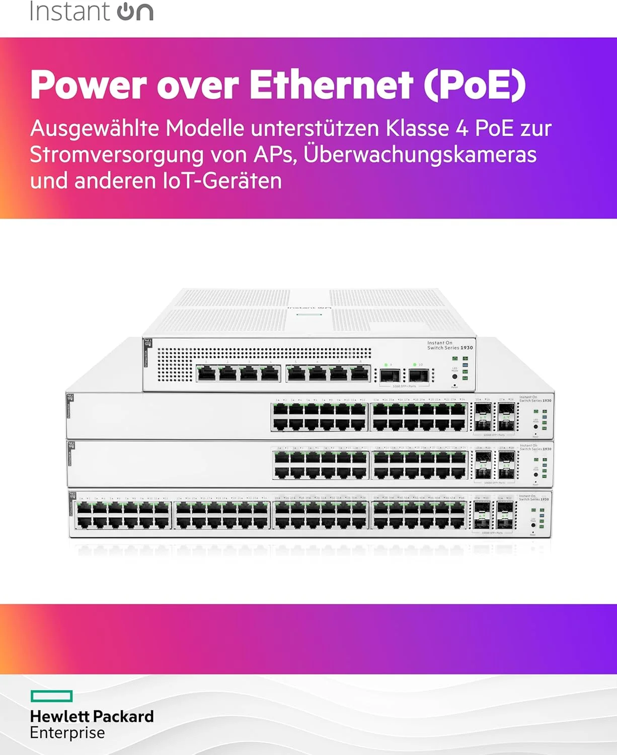 Switch de Rede HPE Aruba Instant On 1930 24G PoE+ 195W 4x SFP/SFP+ Gerível - Imagem 7
