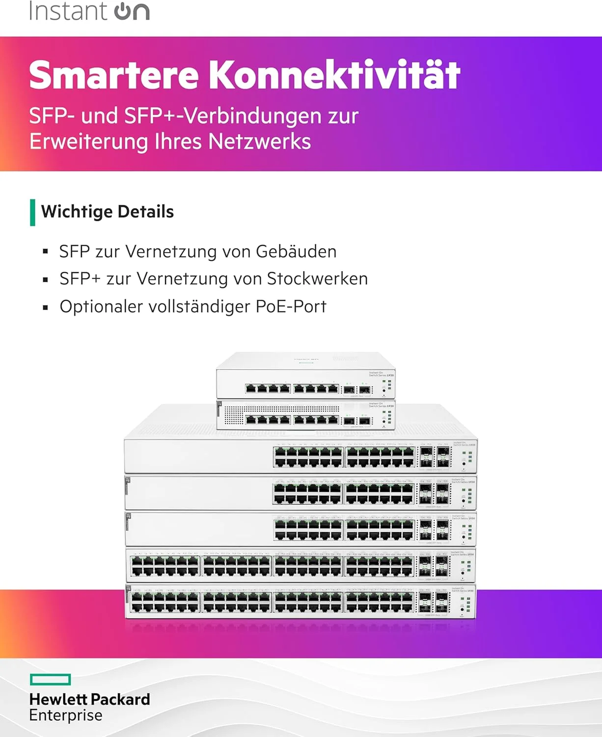 Switch de Rede HPE Aruba Instant On 1930 24G PoE+ 195W 4x SFP/SFP+ Gerível - Imagem 6