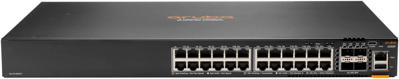 Switch HPE Aruba CX 6200F 24G 4SFP+ 24 Portas Gigabit Gerível - Imagem 1
