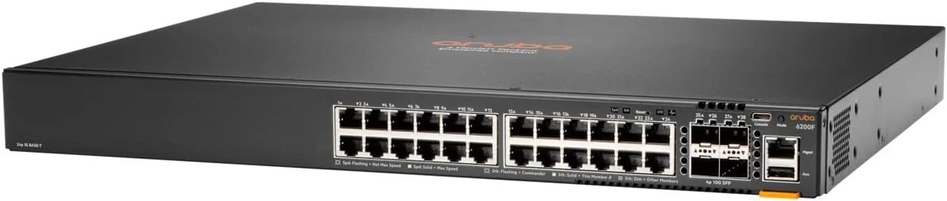 Switch HPE Aruba CX 6200F 24G 4SFP+ 24 Portas Gigabit Gerível - Imagem 2
