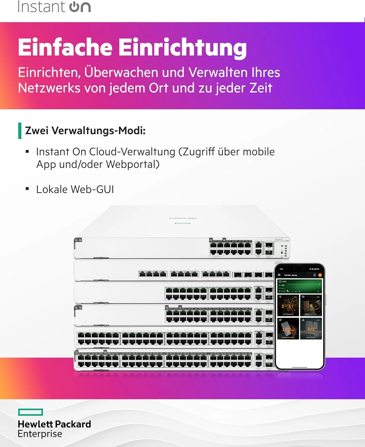 Switch de Rede HPE Aruba Instant On 1960 24G 2x 10GBASE-T 2x SFP+ Gerível - Imagem 5
