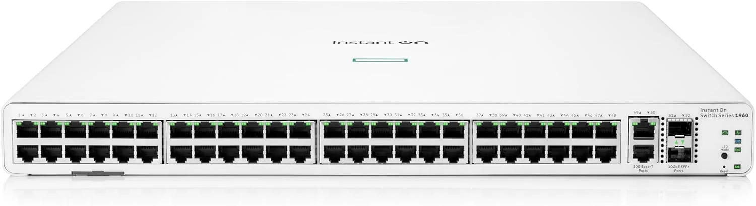 Switch de Rede 48 Portas HPE Aruba Instant On 1960 48G 2XGT 2SFP+ Gerido Stackable