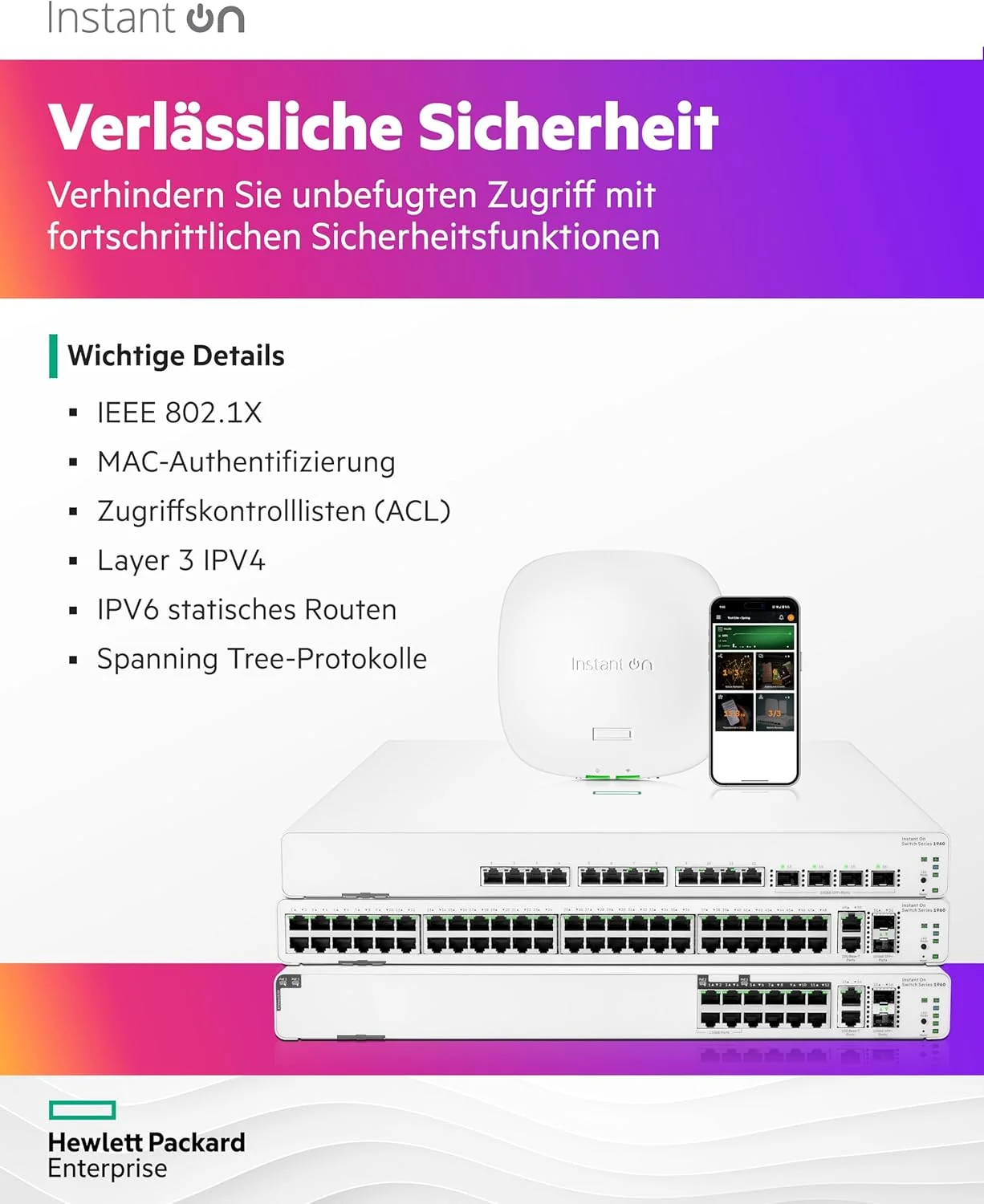 Switch HPE Aruba Instant On 1960 48G PoE 40p Class4 8p Class6 2XGT 2SFP+ 600W Gerido - Imagem 6