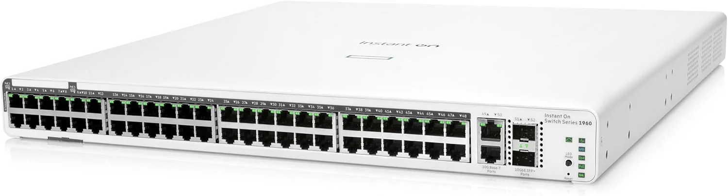 Switch HPE Aruba Instant On 1960 48G PoE 40p Class4 8p Class6 2XGT 2SFP+ 600W Gerido - Imagem 10