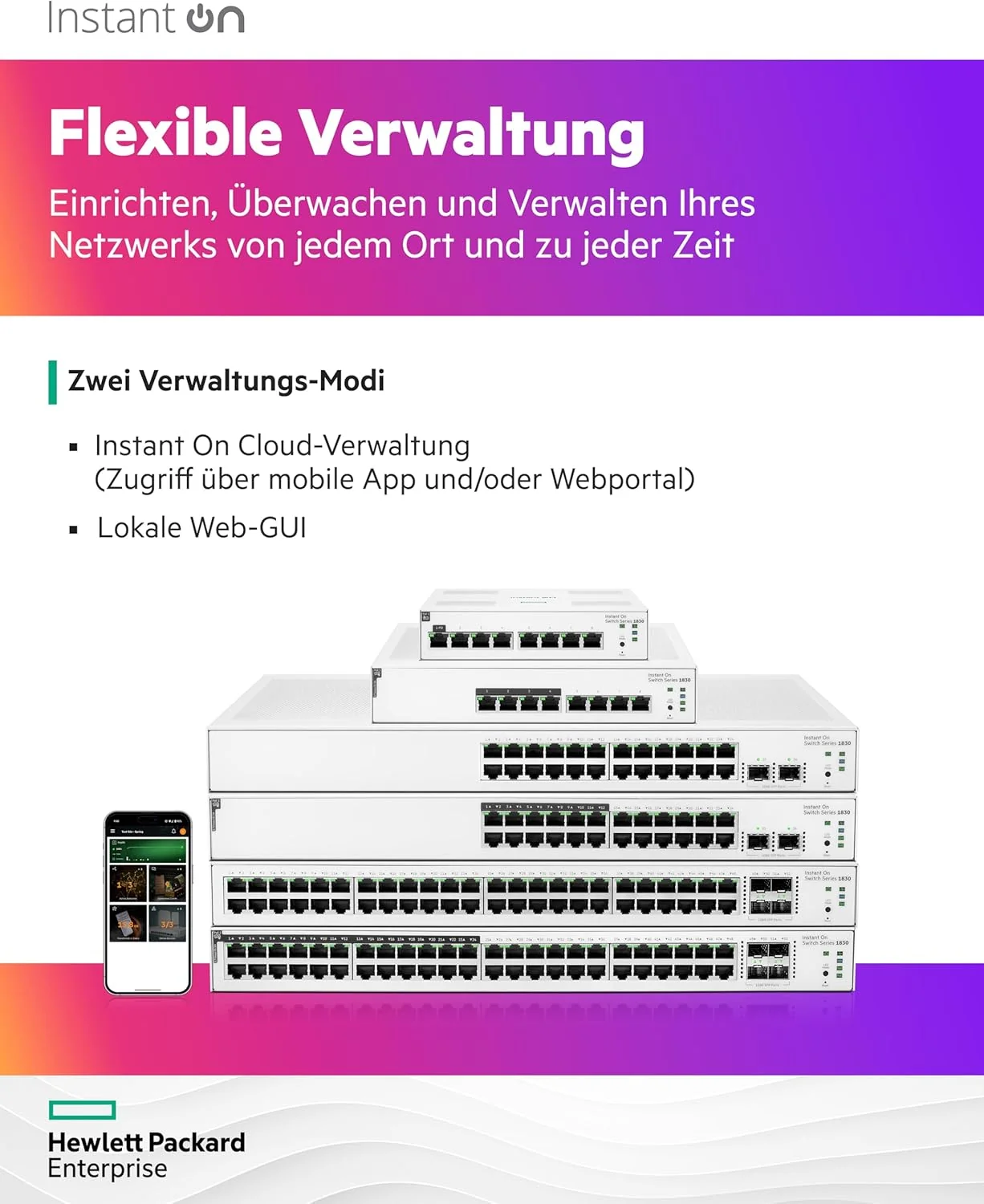 Switch de Rede HPE Aruba Instant On 1830 48G 4SFP Gigabit Gerido L2 - Imagem 4